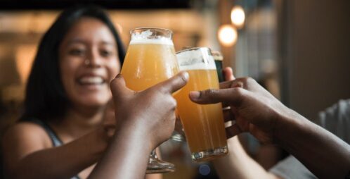 toasting blue moon beer