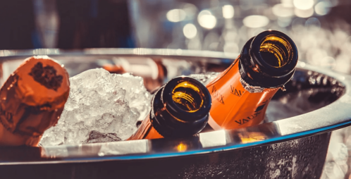 open bottles in ice bucket
