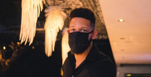 bartender wearing face mask