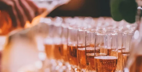 pouring champagne flutes