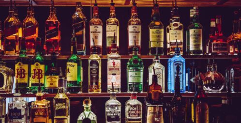 Various bottles of alcoholic drinks